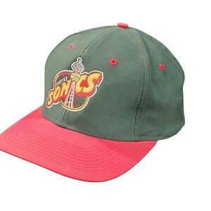 Logo 7 Hat Mens One Size Seattle Sonics Vintage Snapback Green Red